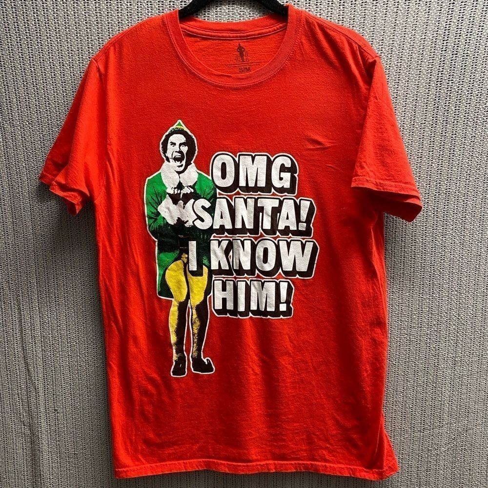 Women’s elf Santa I know him Christmas T-shirt